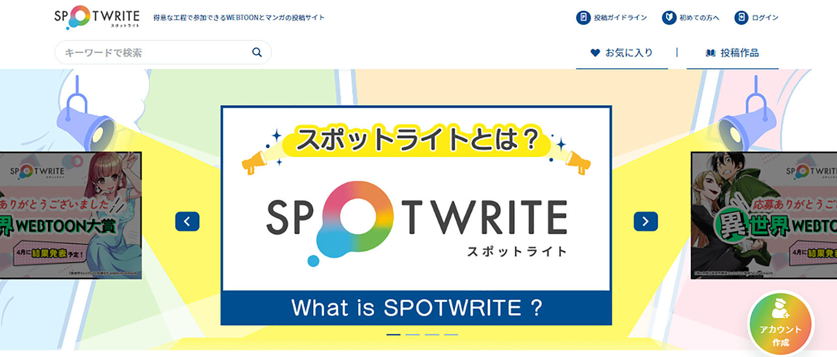 投稿サイトSPOTWRITEのイメージ図